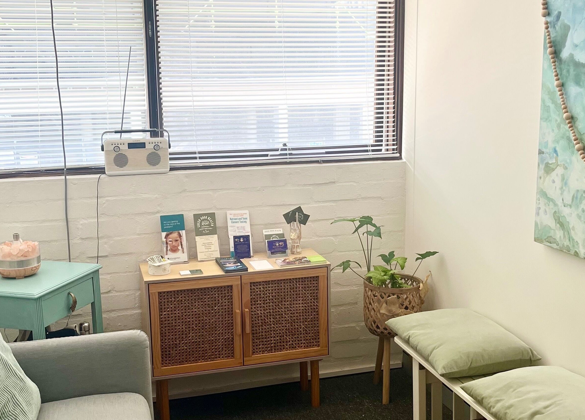 Calming seating at Moon Star Yoga, Mona Vale, New South Wales, AU, featuring soft pillows and serene decor.