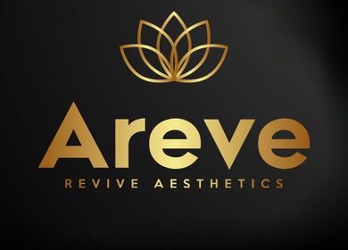 Elegant gold logo of Areve Revive Aesthetics in Arlington Heights, Illinois, US.