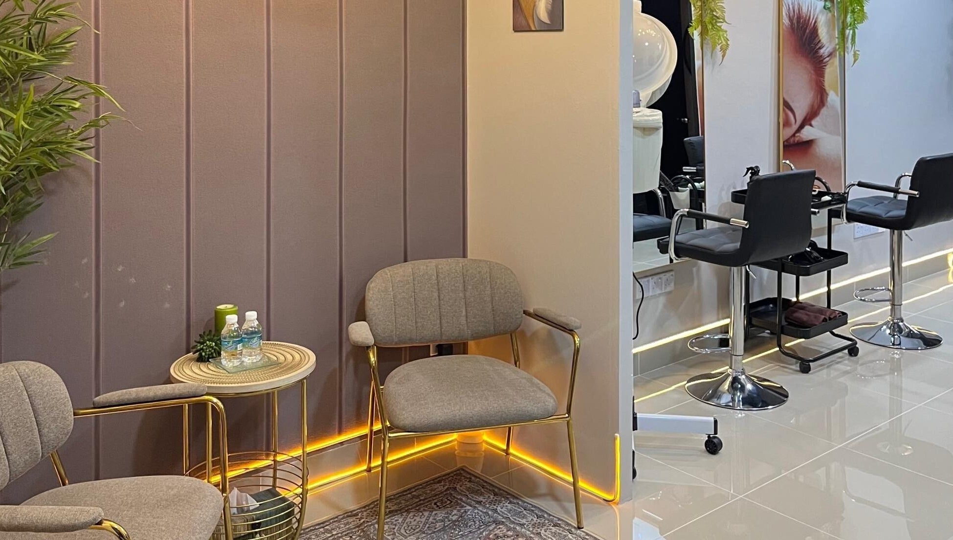 Cozy seating in Twinz Spa, Rawang, Selangor, MY with stylish chairs and a chic decor.