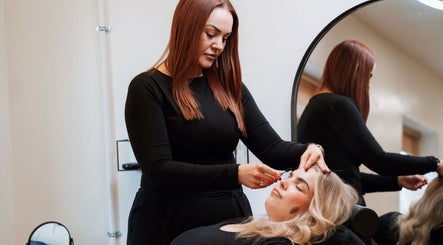 Expert brow shaping at The Brow Co., Loughborough, England, GB with a professional beautician.