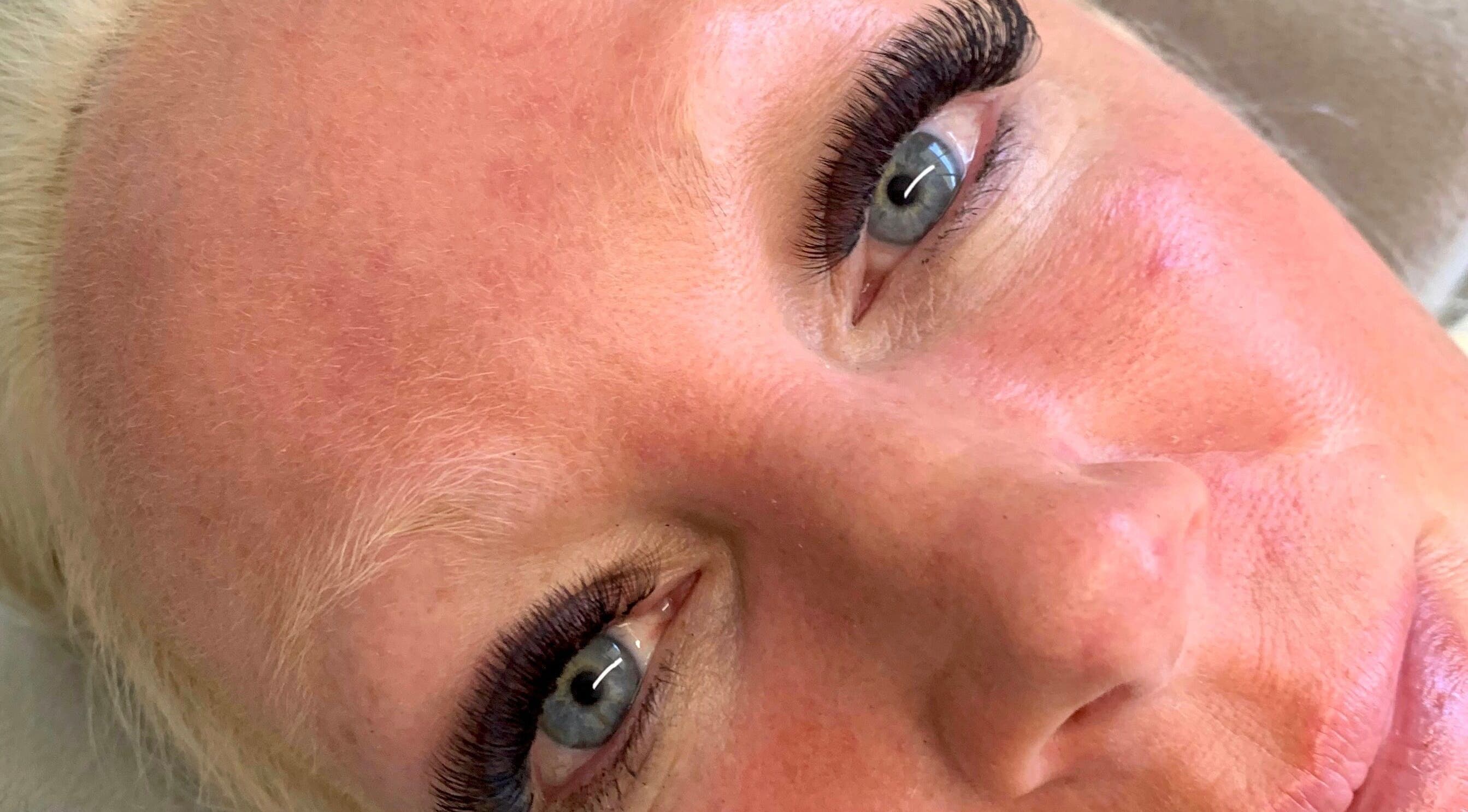 Close-up of long eyelashes at Indi’s Lash Studio, Nirimba, Queensland, AU.