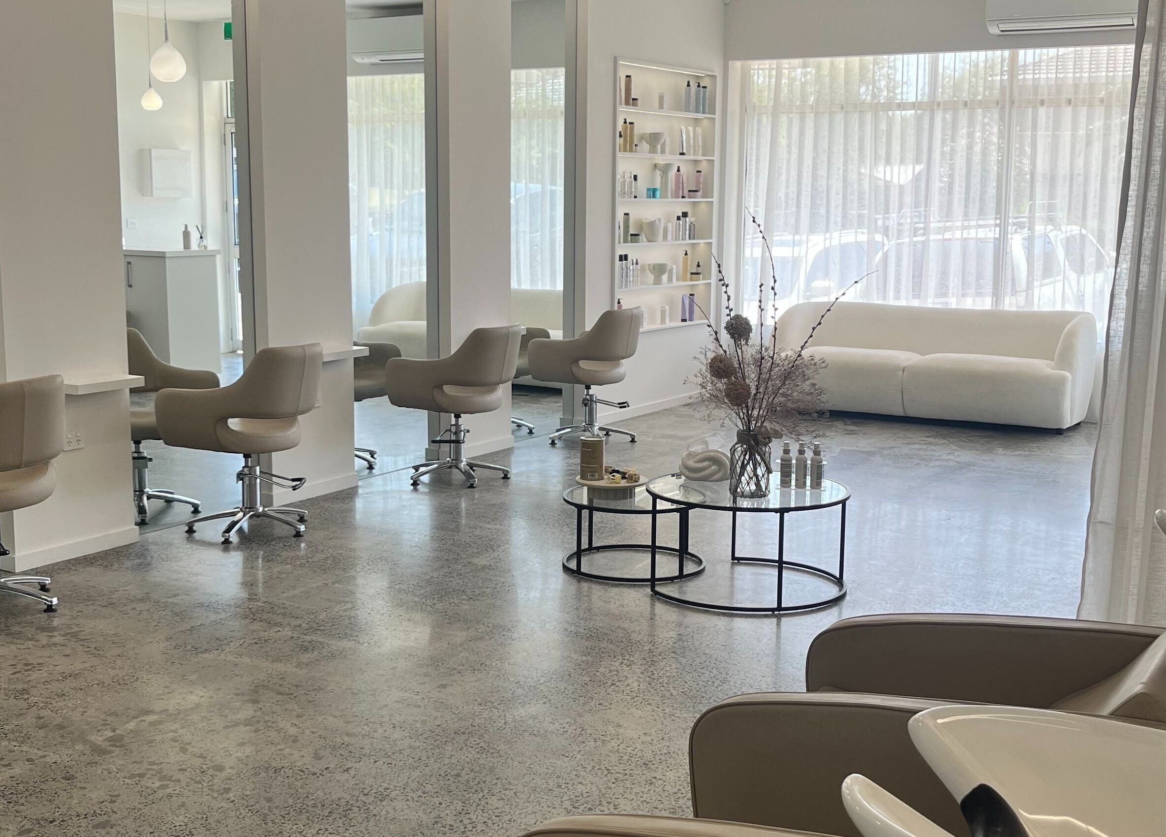 Modern, elegant salon interior at Artistry Lane by Jessie Lee, Melbourne, Victoria, AU.