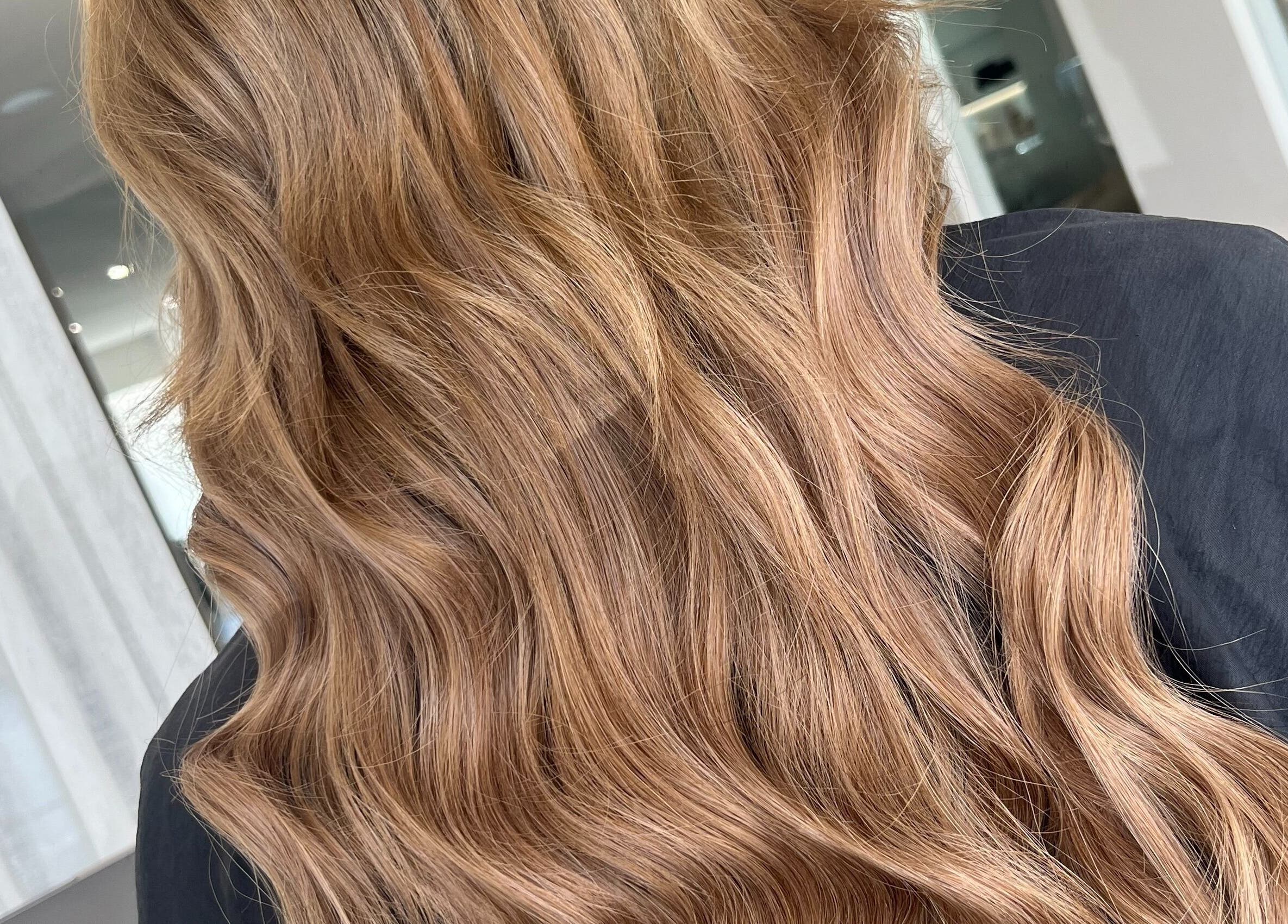 Flowing golden waves hairstyle at Artistry Lane by Jessie Lee, Melbourne, Victoria, AU.