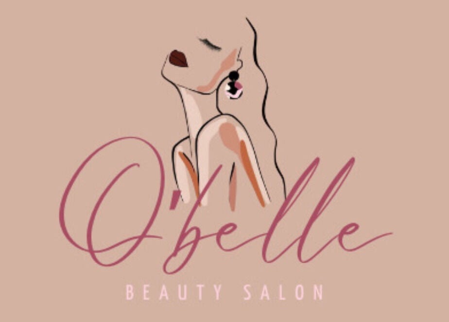 Illustratie van vrouwelijke figuur met O'belle logo, een beauty salon in Heist-op-den-berg, Vlaams Gewest, BE.
