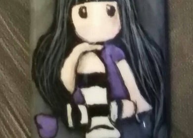 Nail art creativa raffigurante un personaggio a Bakery Nails, Pomezia, Lazio, IT.