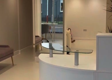Modern reception at Aesthetics By Anna, Southport, England, GB with chic decor and seating.