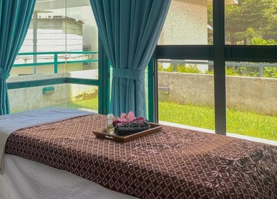 Relaxing spa room at Srijeda Putrajaya, Putrajaya with green views and soothing decor.