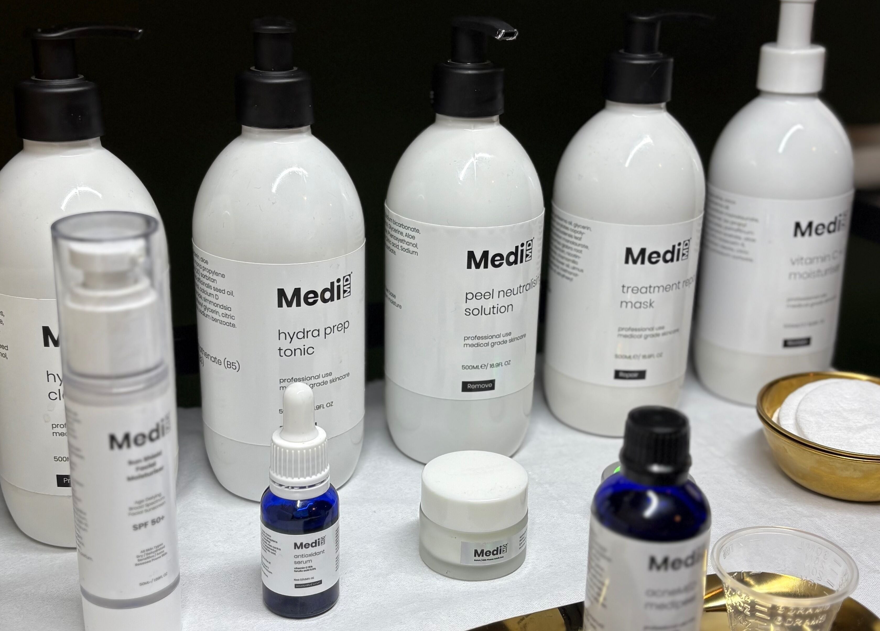 Glow and Renew Skincare's product lineup at Ash, England, GB, showcasing premium skin treatment essentials.