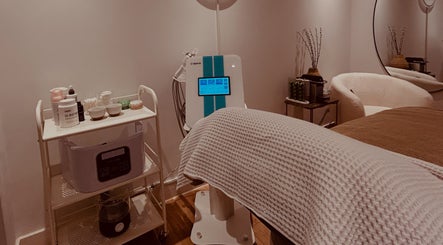 Luxurious spa room at Rio Edition, London, England, GB, featuring advanced beauty equipment and soothing decor.