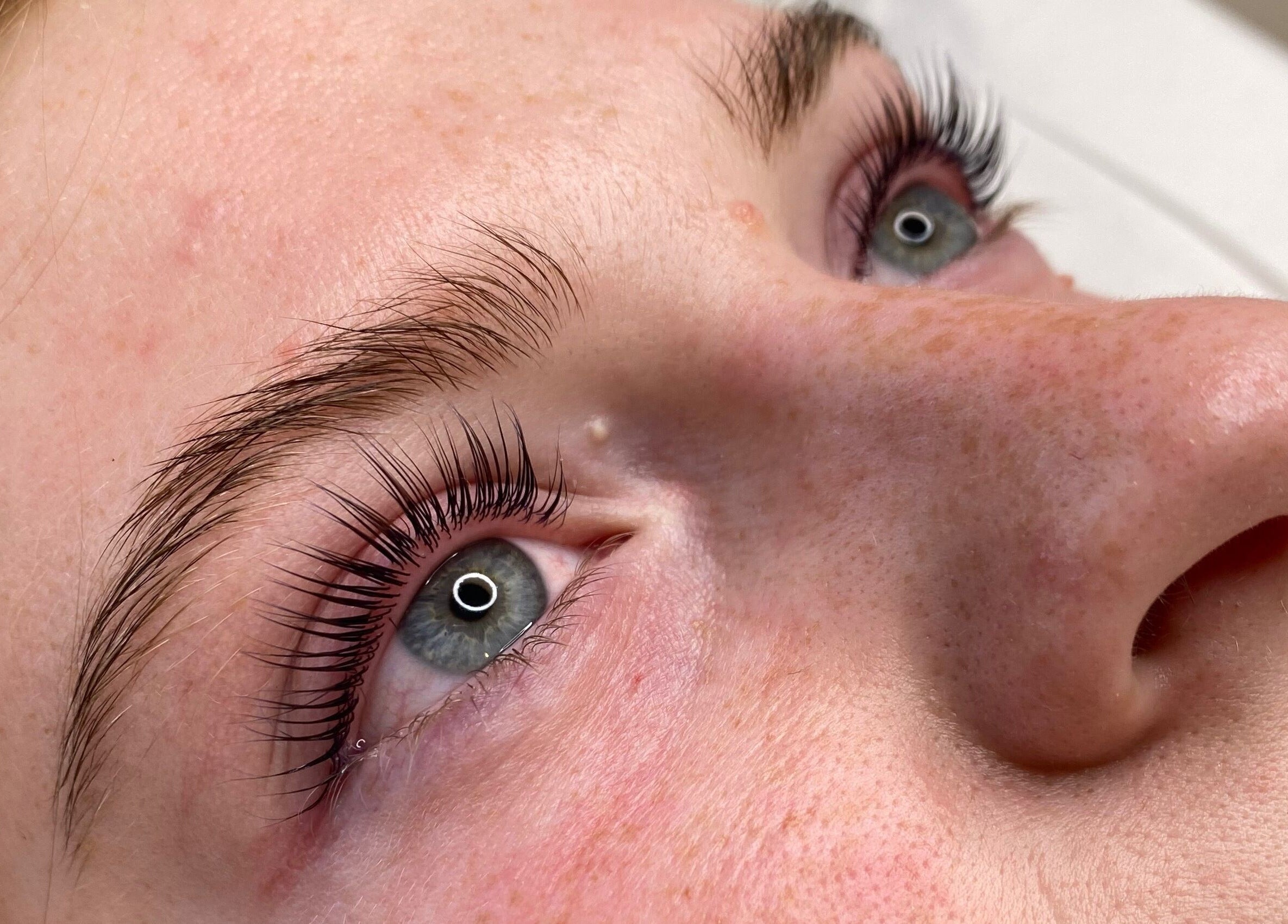 Close-up of eyelash extensions at Studio 10 Beauty Boreham, Chelmsford, England, GB.