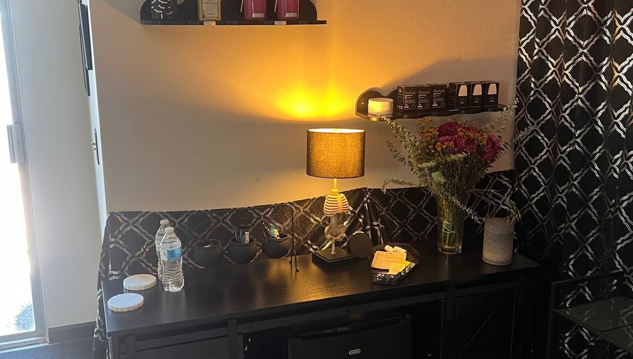 Chic lighting and decor at Divine Dahlia Beauty, Agoura Hills, California, US, creating a tranquil atmosphere.