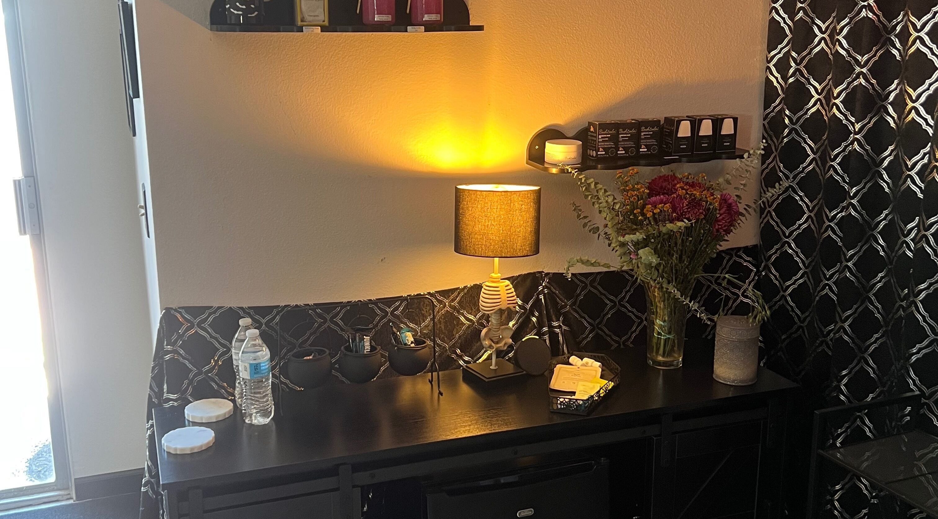 Chic lighting and decor at Divine Dahlia Beauty, Agoura Hills, California, US, creating a tranquil atmosphere.