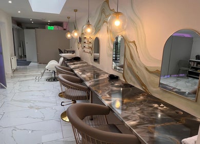 Modern salon interior at Olive's Beauty & Tanning - Beckenham, Beckenham, England, GB with stylish decor.