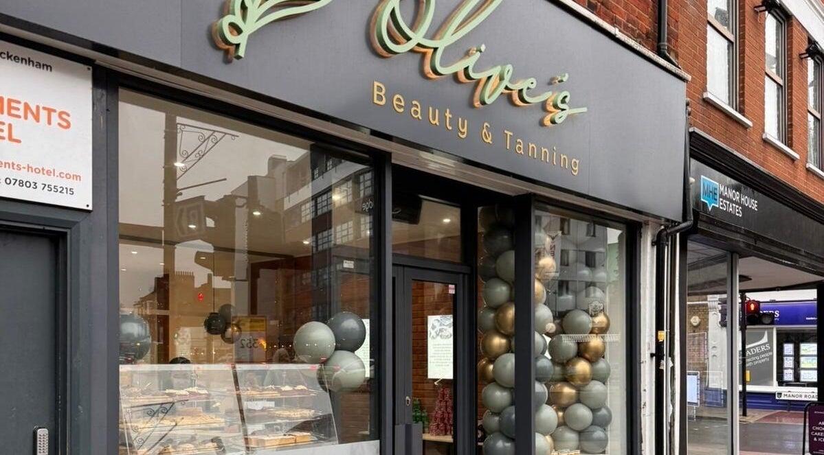 Front view of Olive's Beauty & Tanning - Beckenham, located in Beckenham, England, GB.