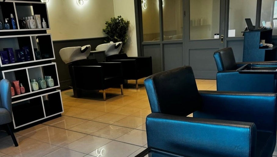 Interior of Studio 94 Hairdressing in Westport, County Mayo, IE with sleek chairs and modern decor.