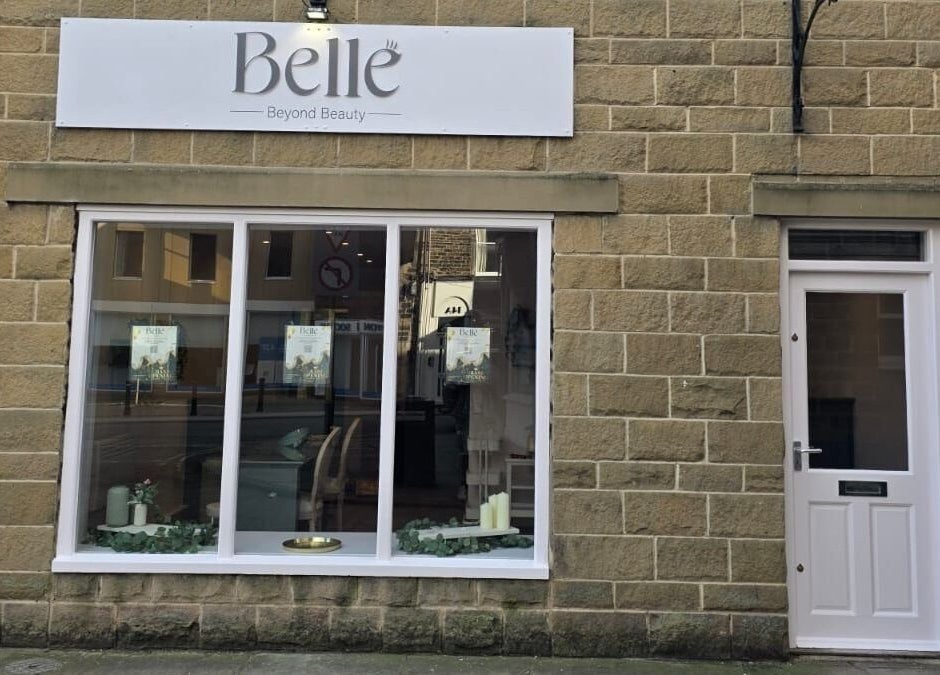 Front view of Belle beauty and wellness venue in Otley, England, GB with a stylish entrance.