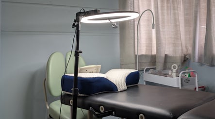 Treatment bed setup at Lashes and beauty by Reanna in Carina, Queensland, AU, with modern lighting.
