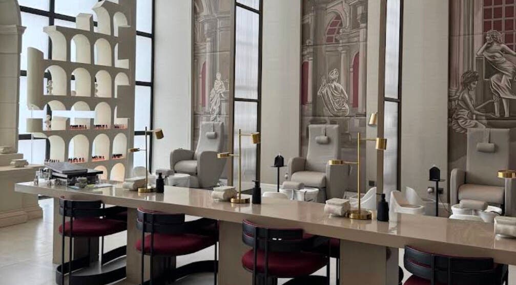 Elegant interior of Myalo Spa in Riyadh, showcasing luxurious seating and decor for ultimate relaxation.