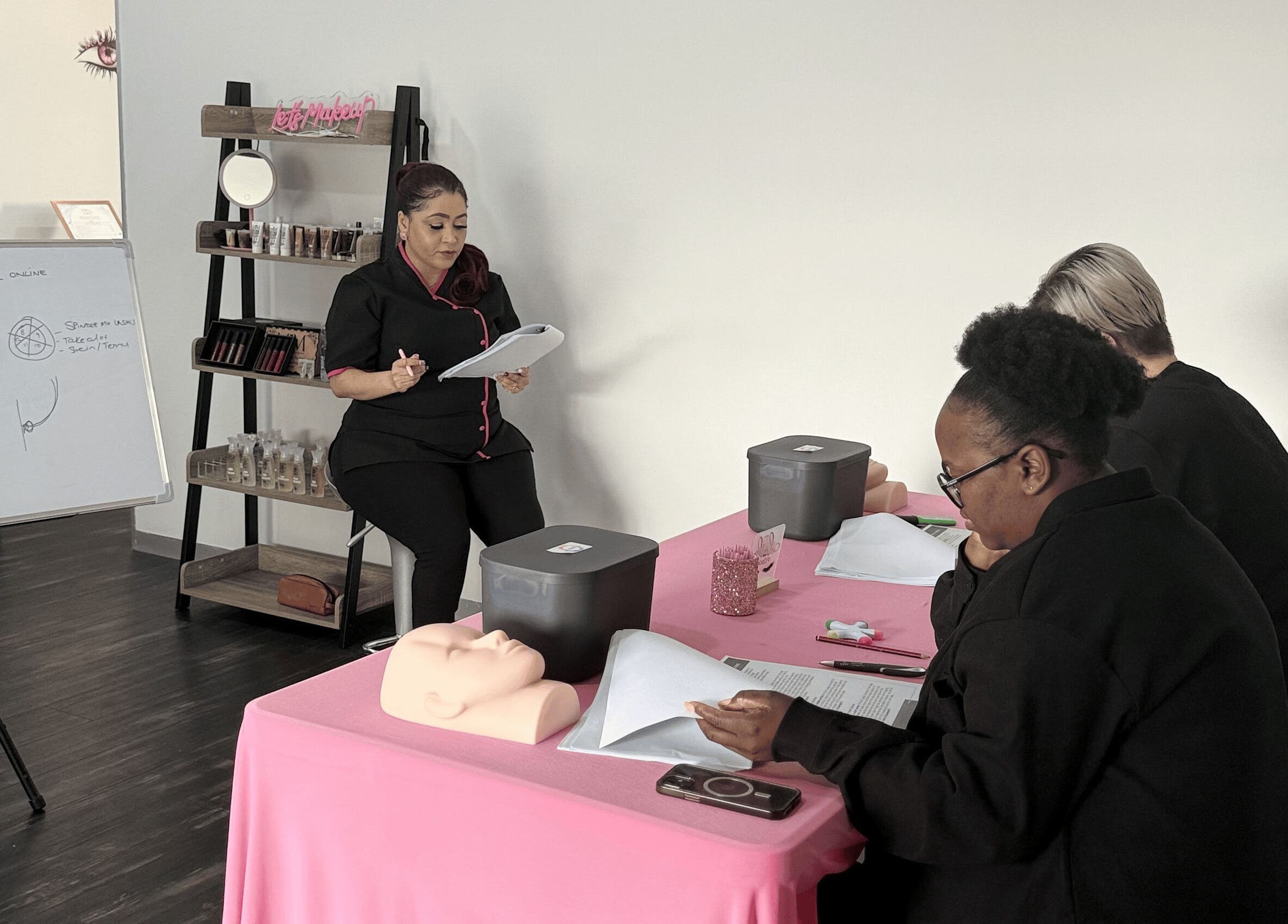 Training session at Beauty Defined By Cindy G in Gqeberha, Eastern Cape, ZA with participants and instructor.