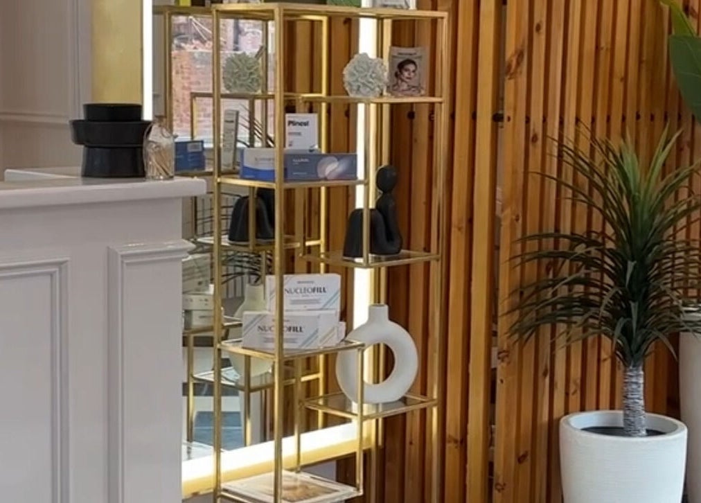 Chic interior display at Blossom Aesthetics & Skin, Failsworth, England, GB showcasing stylish decor.