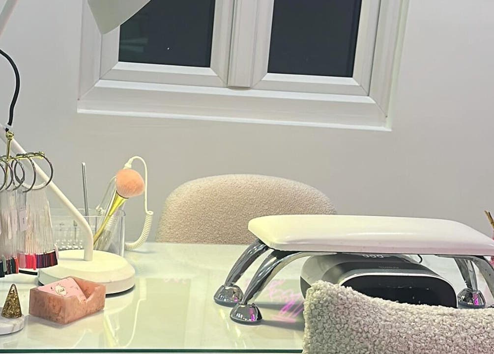 Elegant nail station at Lulabells Bristol in Bristol, England, GB, offers a serene setting for manicures.