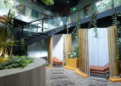 Elegant spa retreat at Aurora Spa I أورورا سبا in Riyadh, Riyadh Province, SA, with lush greenery and seating.