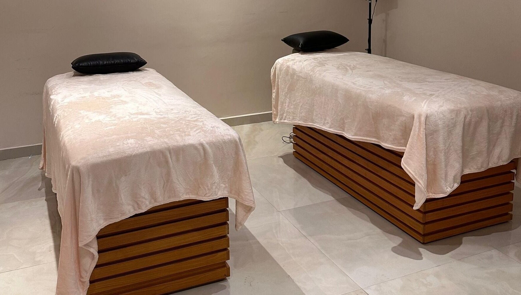 Indigoluxe spa massage tables in serene setting, Lagos, Lagos, NG.
