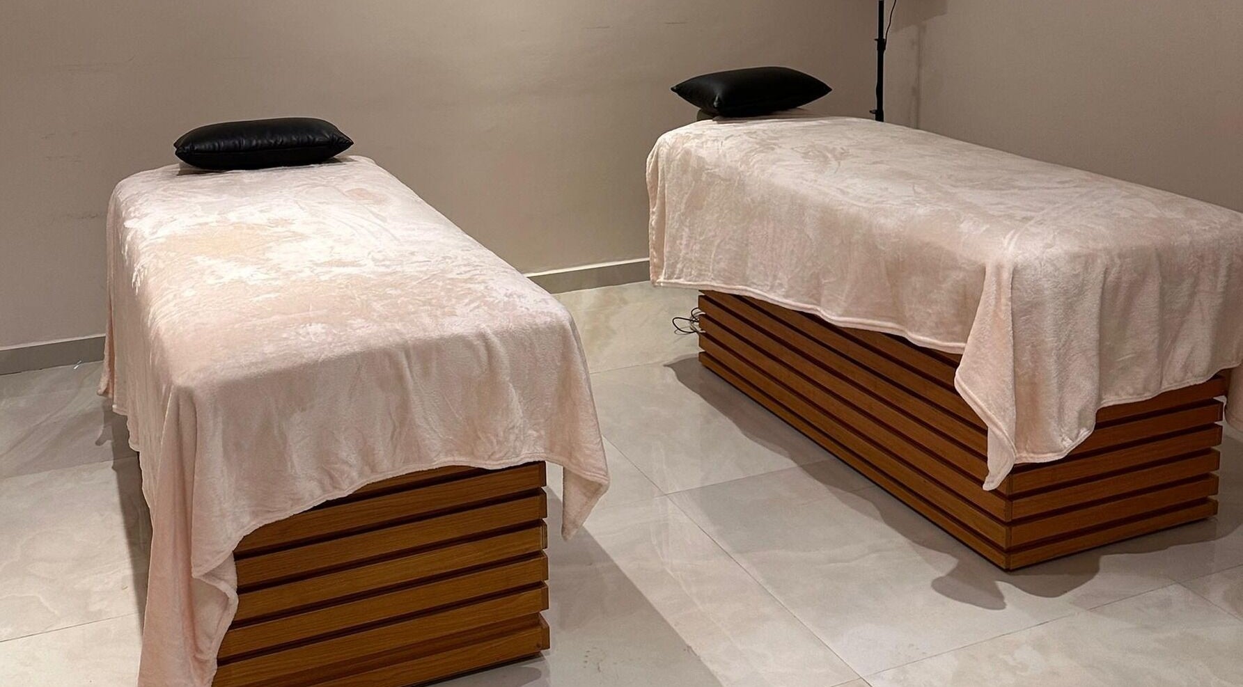 Indigoluxe spa massage tables in serene setting, Lagos, Lagos, NG.