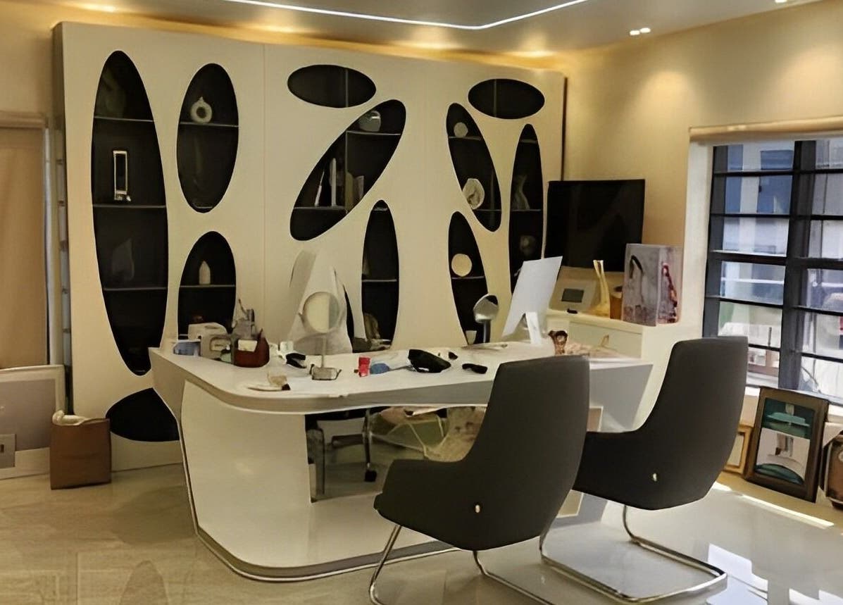 Sophisticated reception area at Indigoluxe spa, Lagos, Lagos, NG with modern decor and furnishings.