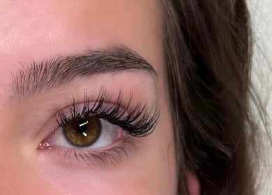 Close-up of beautifully enhanced lashes at Signature Aesthetics, London, England, GB.