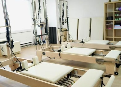 Li Pilates studio with reformer machines in Burnaby, British Columbia, CA offers wellness and fitness classes.