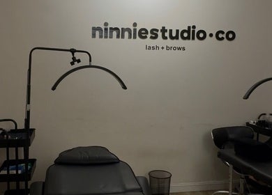 NinnieStudioCo beauty room with professional lash and brow setup in Lagos, Lagos, NG.