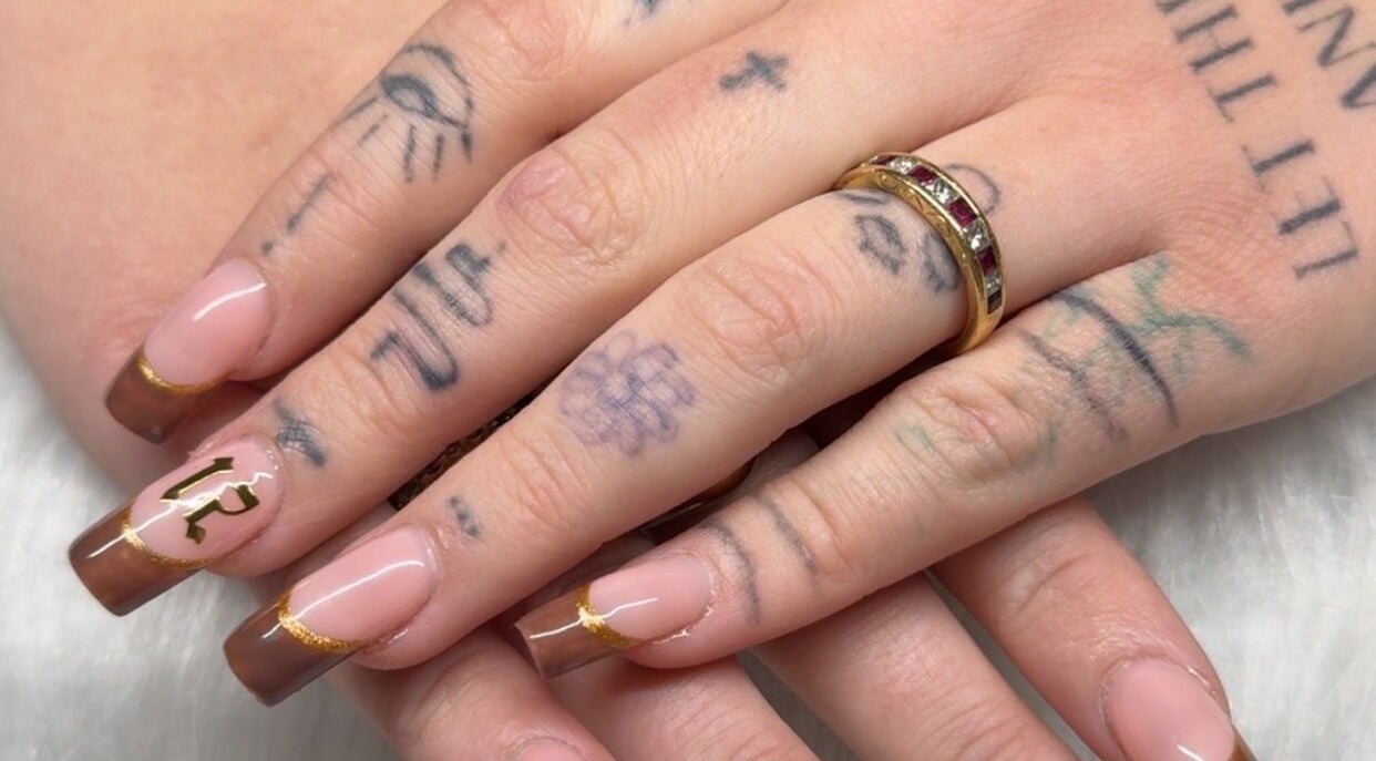 Elegant nail art with gold accents at Bullet Beauty Bar, Meadow Springs, Western Australia, AU.