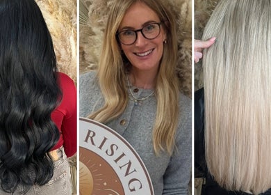 Stunning hair transformations at Goddess Rising Hair Extensions, Belper, England, GB. Vibrant curls and sleek styles.