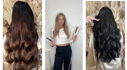 Beautiful hair extensions styled at Goddess Rising Hair Extensions, Belper, England, GB.