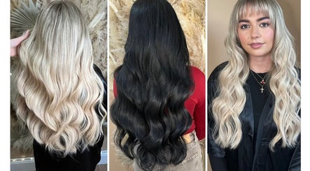 Luxurious hair extensions styled at Goddess Rising Hair Extensions, Belper, England, GB for stunning look.