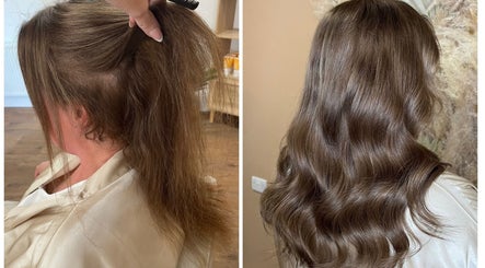 Stunning hair transformation with extensions at Goddess Rising Hair Extensions in Belper, England, GB.