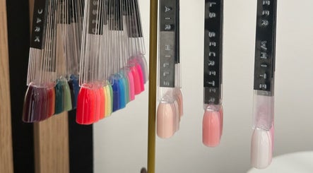 Nail color samples at Muse Beauty Studio, Port Talbot, Wales, GB showcasing diverse vibrant options.