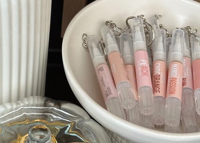A selection of scented pens in a bowl at Muse Beauty Studio, Port Talbot, Wales, GB.