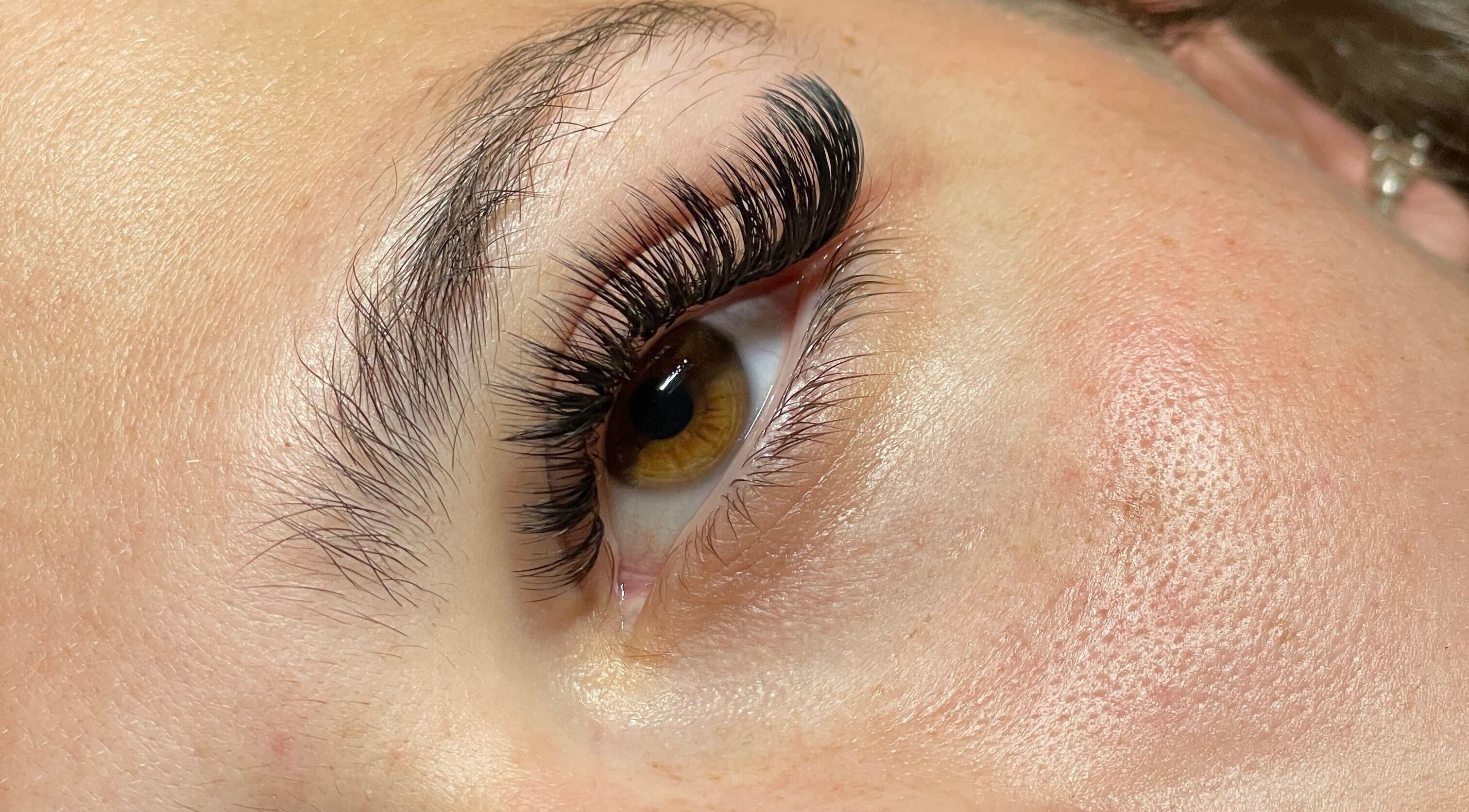 Close-up of elegant lash extensions at Serenity Beauty Salon, British Columbia, British Columbia, CA.