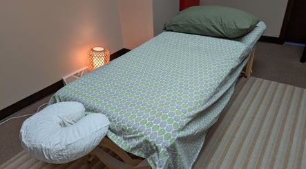 Relaxing massage table setup at Crystal Pavis, LMT, Cromwell, Connecticut, US.