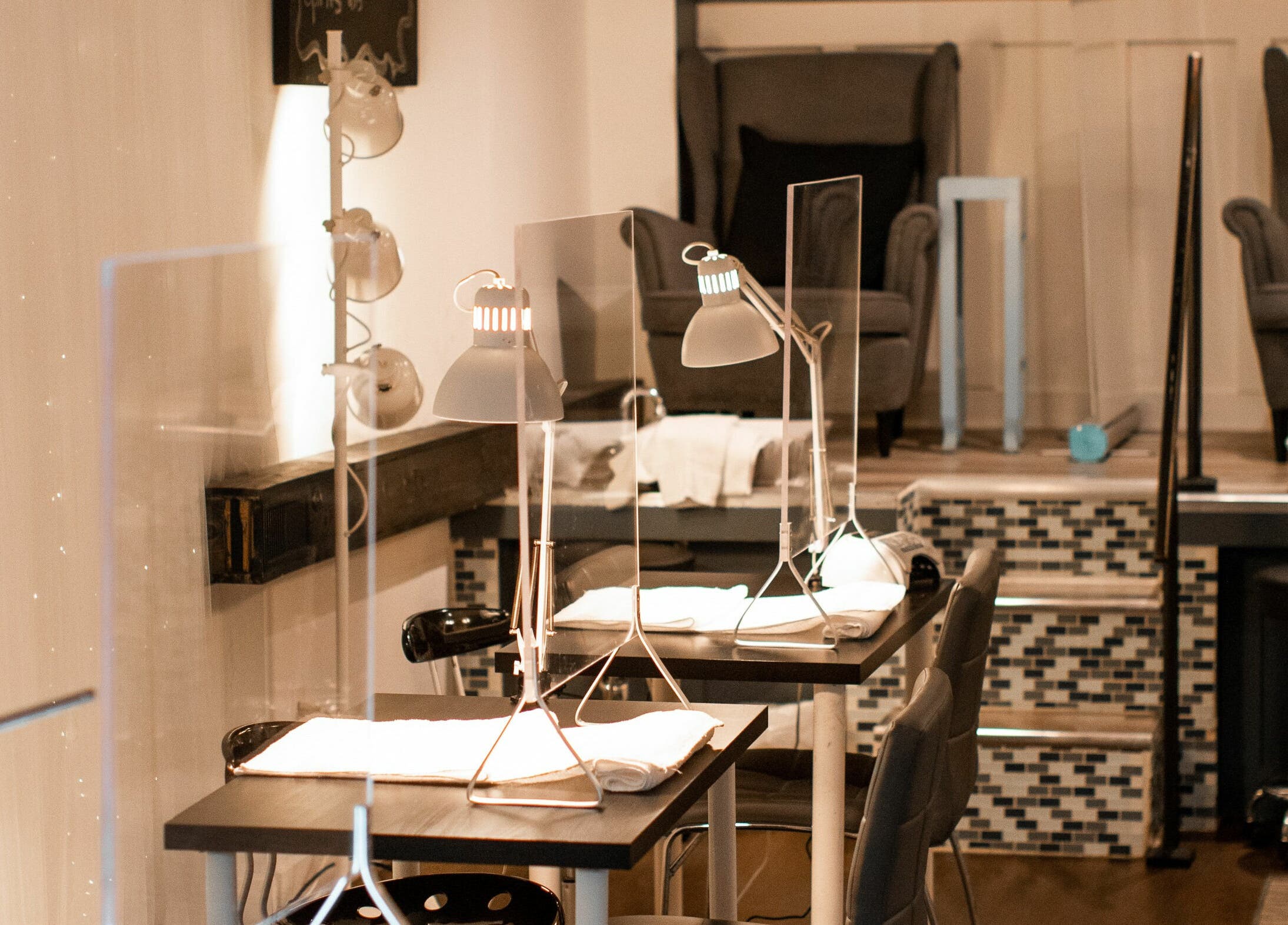 Relaxing manicure stations at Paradise Spa and Coffee Bar, East Saint Paul, Manitoba, CA.