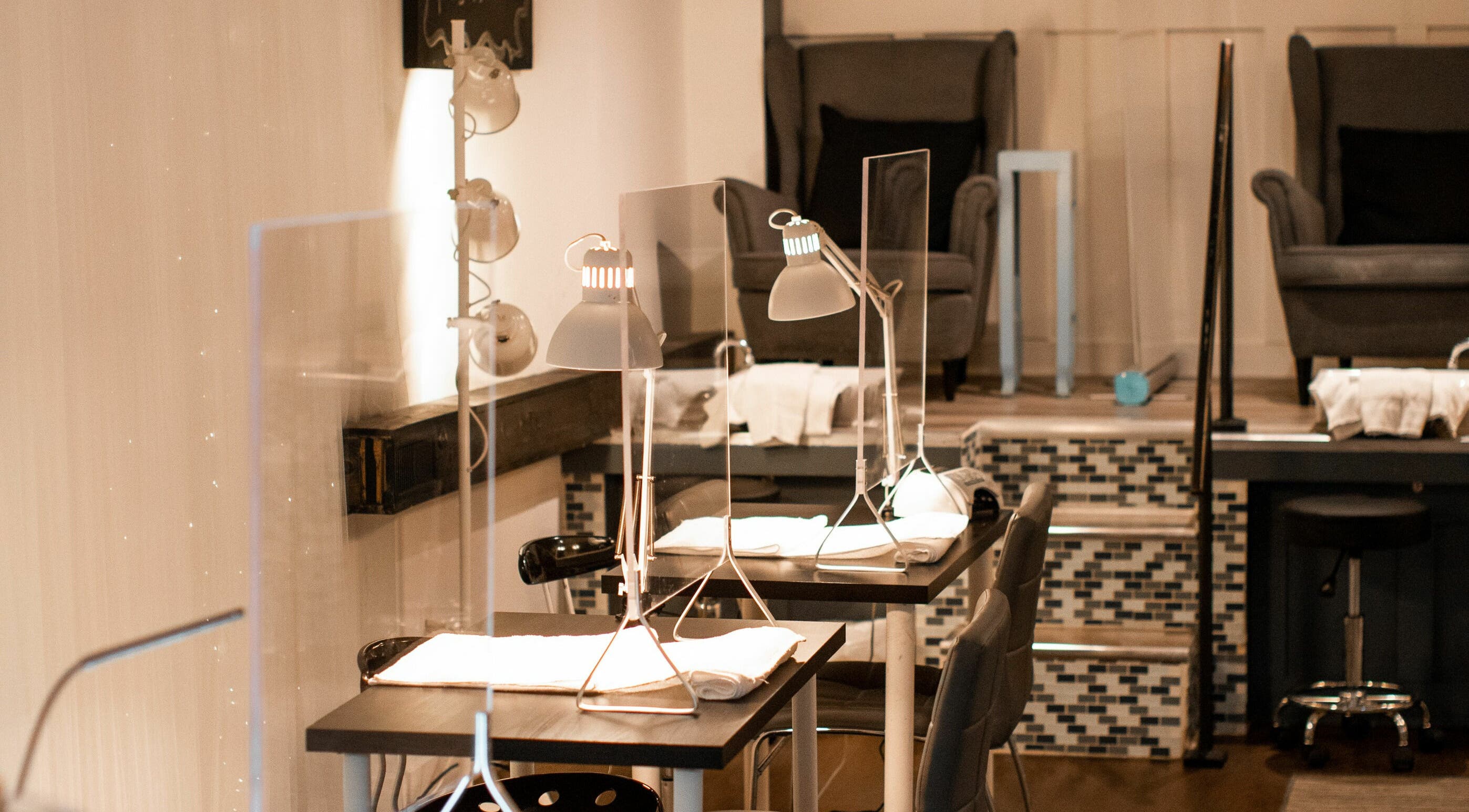 Relaxing manicure stations at Paradise Spa and Coffee Bar, East Saint Paul, Manitoba, CA.