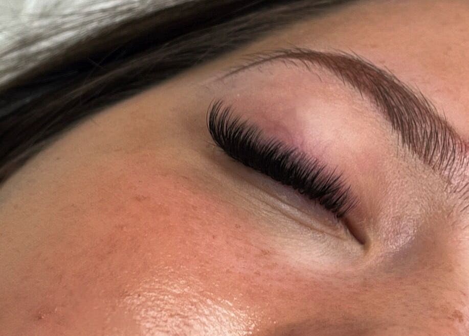 Close-up of elegant lash extensions at PS Beauty Bar, Hereford, England, GB.