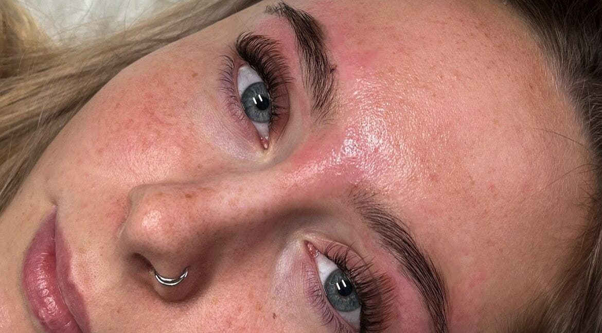 Close-up of fresh, glowing skin post facial at PS Beauty Bar, Hereford, England, GB.