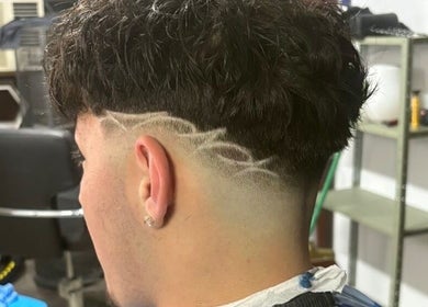 Intricate haircut design at oyblendz in Melbourne, Victoria, AU showcasing unique style and precision.