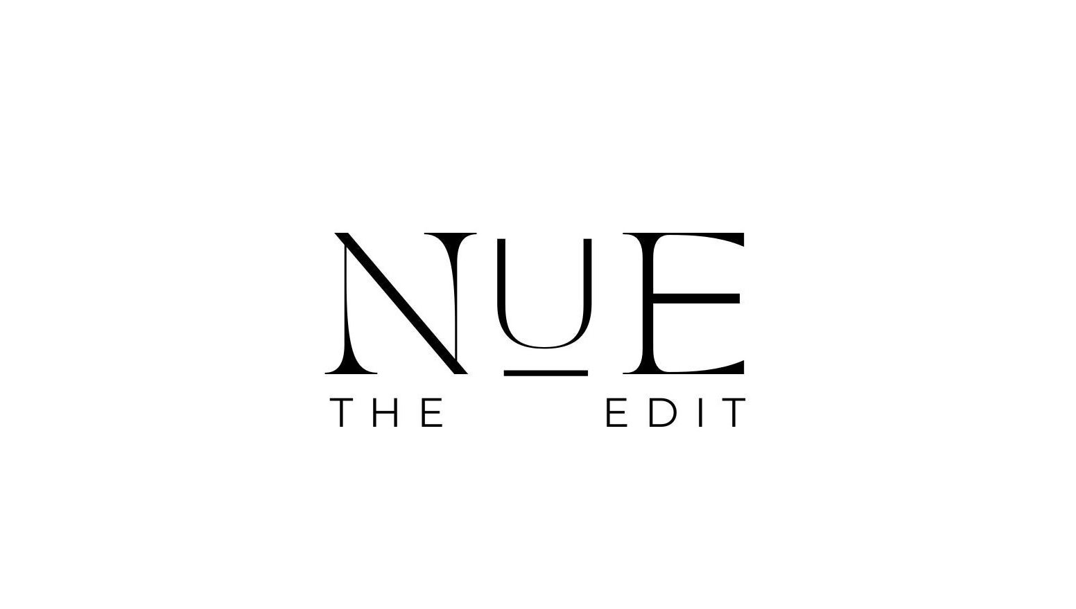 The NUE Edit logo at Chadderton, Oldham, England, GB. A sleek, modern design representing luxury beauty.
