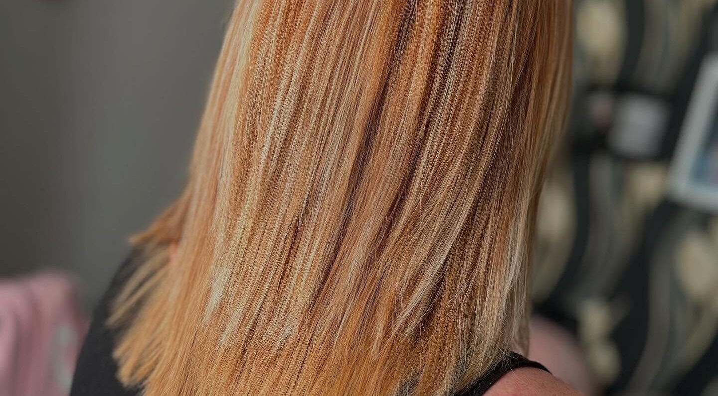 Golden blonde hair beautifully styled at Bendall Beauty, Farnborough, England, GB.