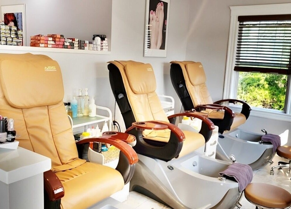 Inviting pedicure chairs at Skin Deep Skin, Quincy, Massachusetts, US, ready for guests in a serene setting.