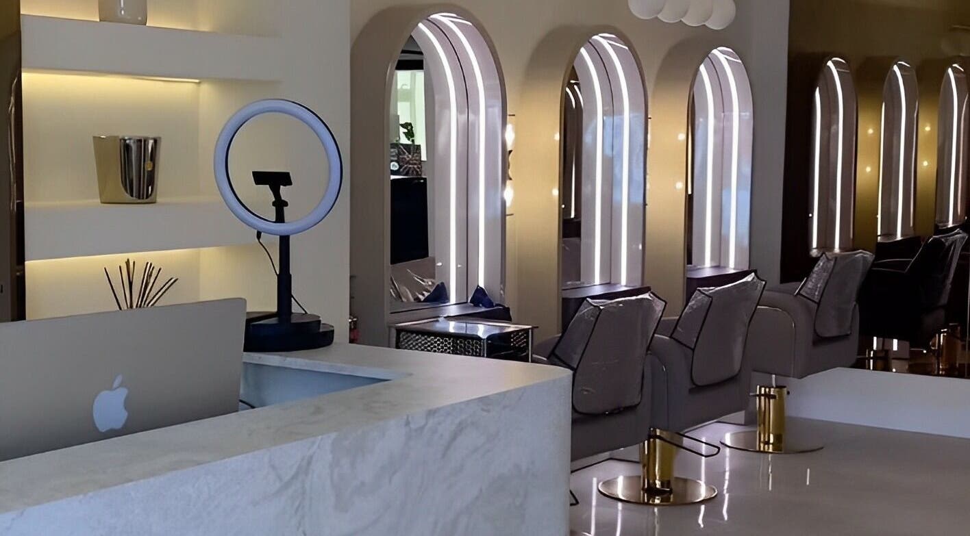 Interior of Kristopher Anthony Hairdressing at Beautify, Clayton-le-woods, England, featuring elegant styling chairs.